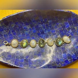 Veronese 18K Clad Moonstone and Labradorite Bracelet